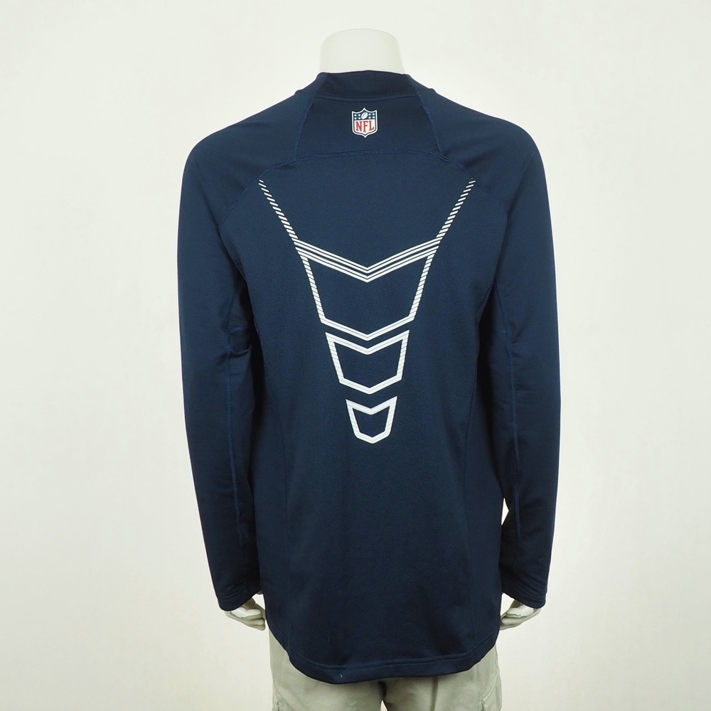 Nike Denver Broncos Hyperwarm NFL Mock Shirt Mens 2XL XXL Navy Blue Training - Picture 3 of 4